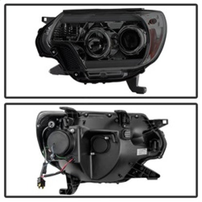 Spyder Toyota Tacoma 12-16 Projector Headlights Light Bar DRL Smoke PRO-YD-TT12-LBDRL-SM SPYDER