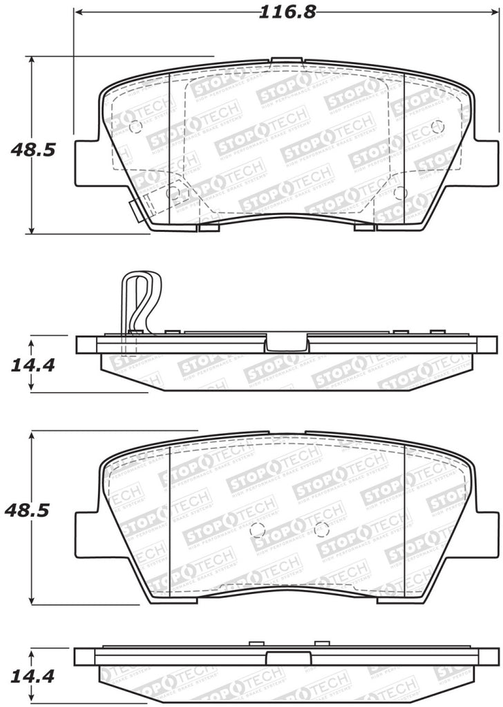 StopTech Premium Ceramic Brake Pads - 308.12842