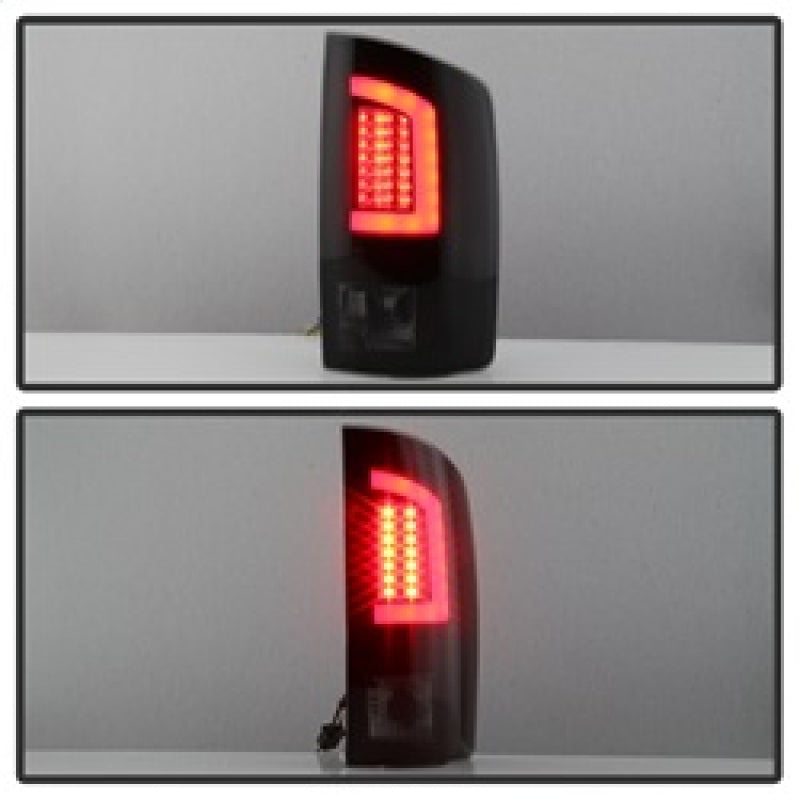 Spyder 07-09 Dodge Ram 2500/3500 V3 Light Bar LED Tail Lights - Blk Smoke ALT-YD-DRAM06V3-LBLED-BSM SPYDER