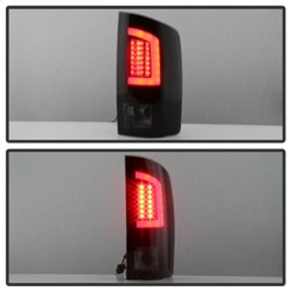 Spyder 07-09 Dodge Ram 2500/3500 V3 Light Bar LED Tail Lights - Blk Smoke ALT-YD-DRAM06V3-LBLED-BSM SPYDER