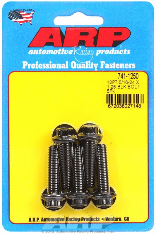 ARP 5/16 in.-24 RH Thread, 1.250 in 12 Point Bolts- Set of 5 741-1250