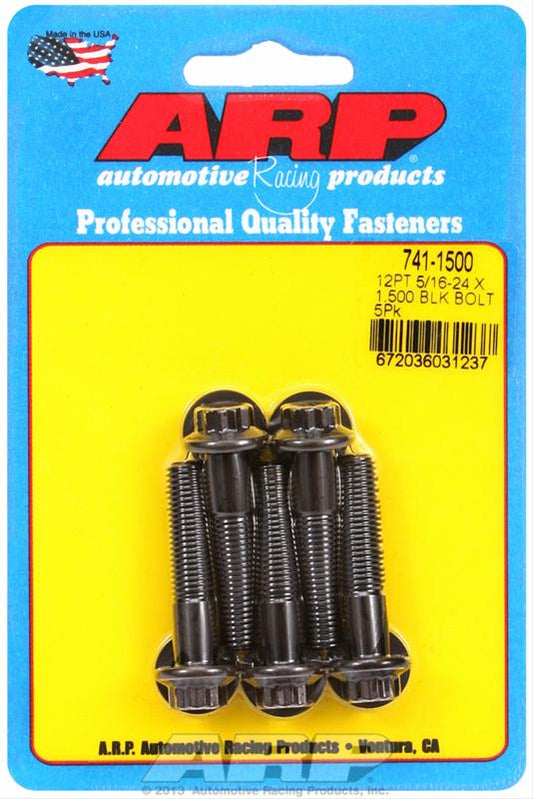 ARP 5/16 in.-24 RH Thread, 1.500 in 12 Point Bolts- Set of 5 741-1500