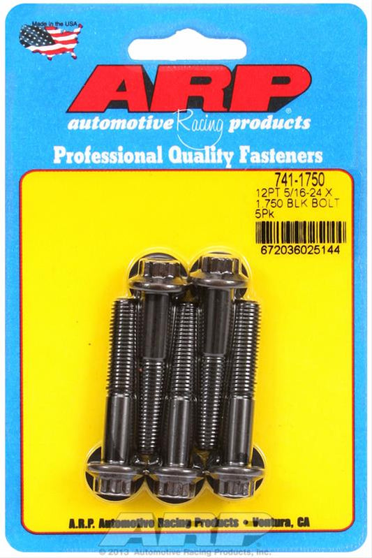 ARP 5/16 in.-24 RH Thread, 1.750 in 12 Point Bolts- Set of 5 741-1750
