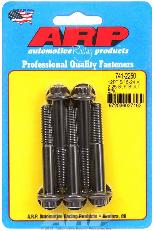 ARP 5/16 in.-24 RH Thread, 2.250 in 12 Point Bolts- Set of 5 741-2250