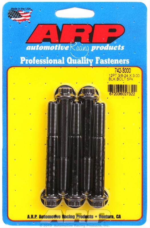 ARP 3/8-24 x 3 12pt Black Oxide Bolts (5/pkg)