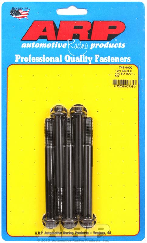 ARP 3/8-24 x 4.000 12pt Black Oxide Bolts (Qty 5) 742-4000