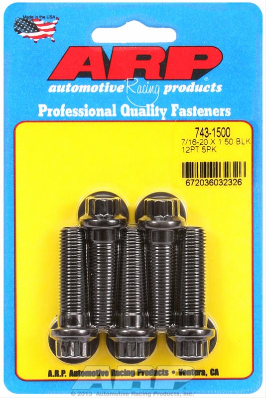 ARP 7/16 Inch -20x1.500 12pt Black Oxide Bolts (5/pkg)