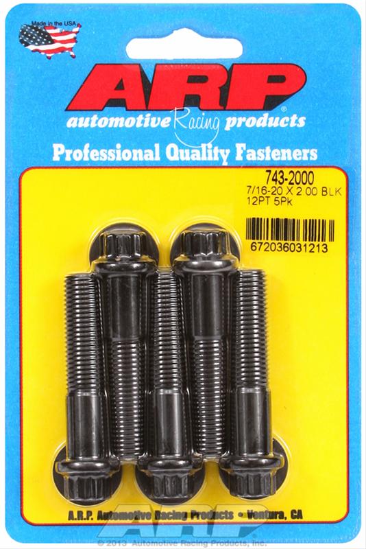 ARP 7/16in - 20 x 2.00in 12pt Black Oxide Bolts (5/pkg)