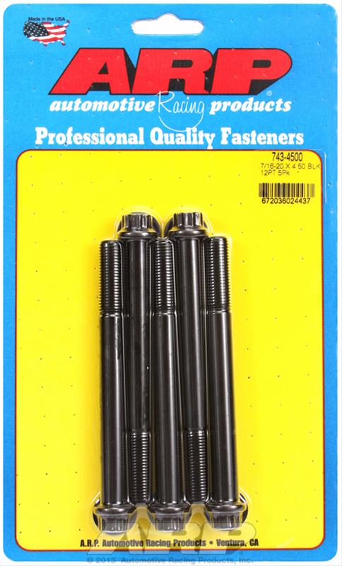 ARP 7/16-20 x 4.500 12pt Black Oxide Bolts 743-4500