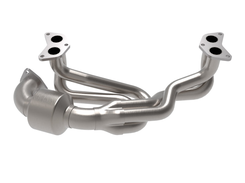 aFe Twisted Steel 304 Stainless Steel Header w/ Cat 13-19 Subaru Outback H4-2.4L aFe