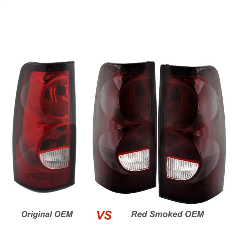 Xtune Chevy Silverado 1500-2500-3500 03-06 OEM Style Tail Lights Red Smoked ALT-JH-CS03-OE-RSM SPYDER