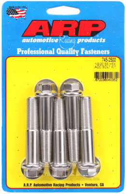 ARP 1/2-20 in. Thread, 2.50 in Stainless Steel 300 Bolts - Set of 5