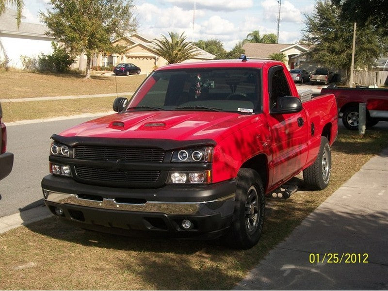 Spyder Chevy Silverado 1500 03-06 Projector LED Halo LED Amber Reflctr Blk PRO-YD-CS03-AM-BK SPYDER