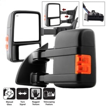 xTune 99-15 Ford SuperDuty L/R Manual Extendable - Manual Adjust Mirror MIR-FDSD08S-MA-AM-SET SPYDER