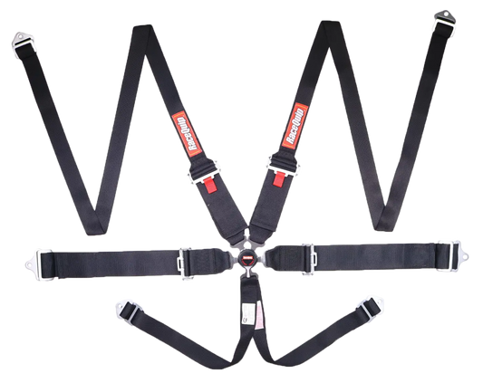 RaceQuip Black SFI CAMLOCK 6pt PD Lap HNR Seat Belt Racequip