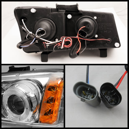Spyder Chevy Silverado 1500 03-06 Projector Headlights LED Halo LED Ambr Reflctr Ch PRO-YD-CS03-AM-C SPYDER