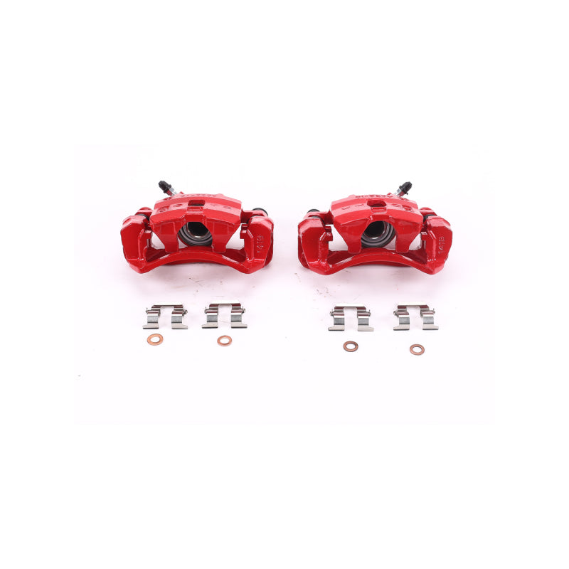 Power Stop 95-98 Subaru Impreza Rear Red Calipers w/Brackets - Pair