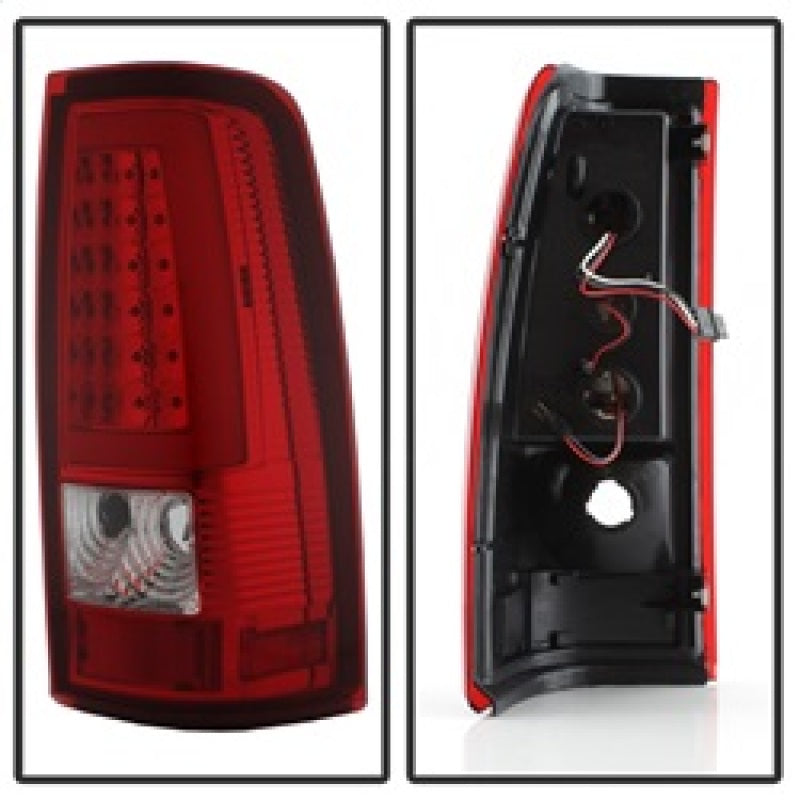 xTune Chevy Silverado 1500/2500/3500 99-02 / Version 3 Tail Lights Red Clear ALT-ON-CS99V3-LBLED-RC SPYDER