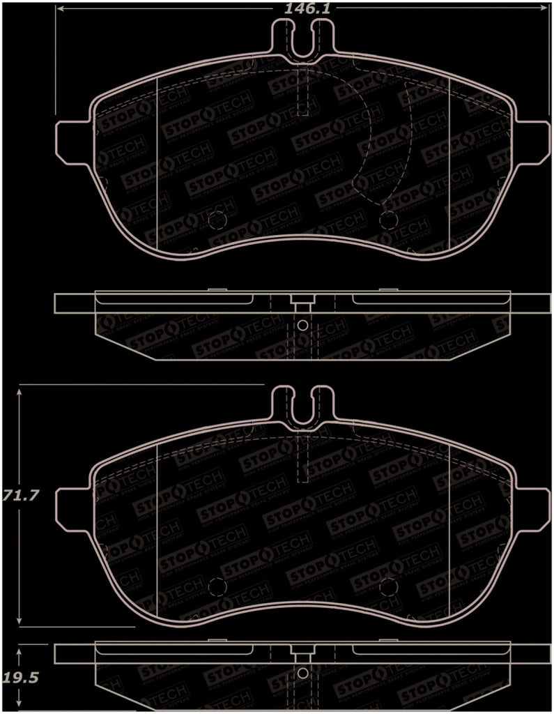 StopTech Premium Ceramic Front Brake Pads - 308.13400