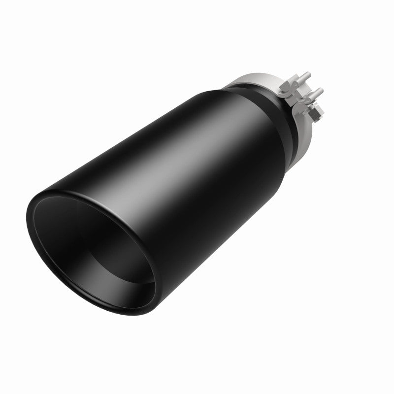 MagnaFlow Tip Stainless Black Coated Single Double Round Single Outlet 5in Dia 4in Inlet 13in L Magnaflow