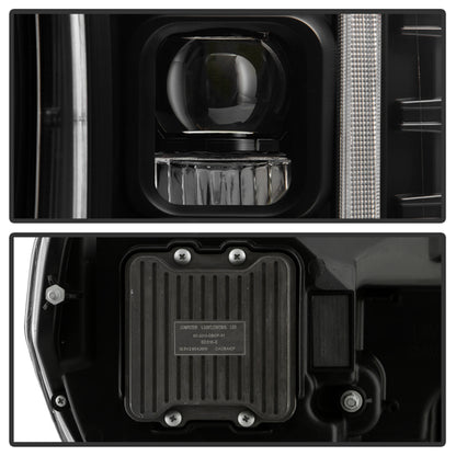 Spyder 18-20 Ford F-150 Headlights - Halogen Model Only - DRL LED - Black PRO-YD-FF15018HALAP-SEQ-BK SPYDER