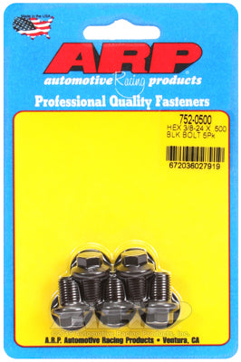 ARP 3/8 Inch -24 x .500 Black Hex Oxide Bolts (5/pkg) ARP