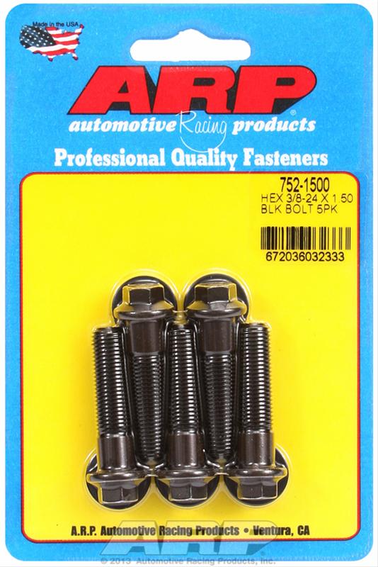 ARP 3/8-24 x 1.500 Hex Black Oxide Bolts (5/pkg)