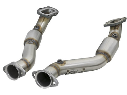 aFe POWER 14-18 Chevrolet Corvette C7 & Z06 Twisted Steel 3in 304 Stainless Steel Mid Pipe w/ Cat aFe