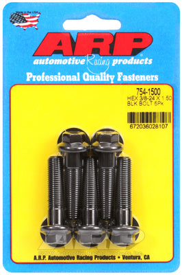ARP 3/8 in.-24 RH Thread, 1.500 in Hex Head Bolts - Set of 5