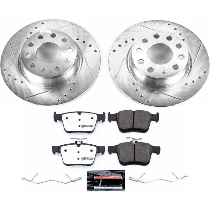 Power Stop 15-18 Audi A3 Rear Z26 Street Warrior Brake Kit PowerStop