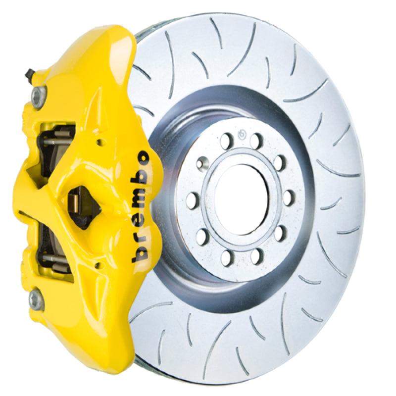 Brembo 07-15 TT 2.0T/3.2L/09-15 TTS Front GT BBK 4 Pist Cast 345x30 1pc Rotor Slotted Type3- Yellow Brembo