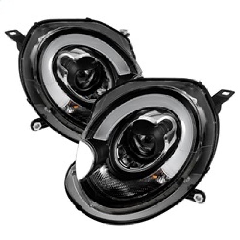 Spyder Mini Cooper 2007-2012 Projector Headlights Halogen Model Only - DRL Black PRO-YD-MC07-DRL-BK SPYDER