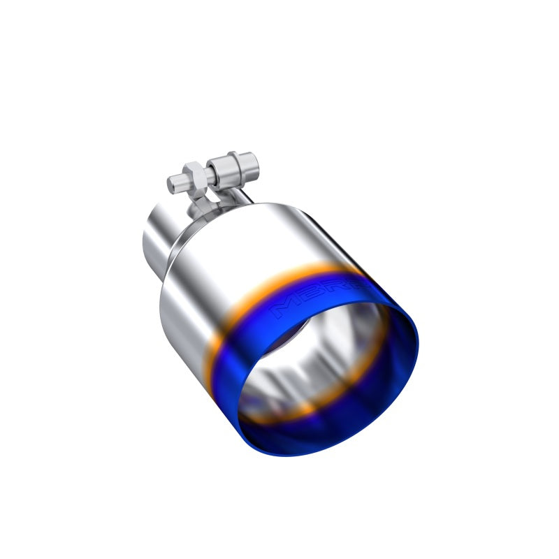 MBRP Burnt End Tip 2.5 ID 4 ID Out 6.5 length Single Wall Angle Cut 304 Stainless Steel - T5176BE MBRP