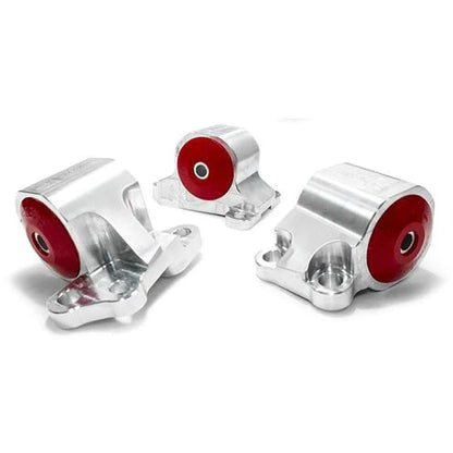 Innovative 92-95 Civic B/D Series Silver Aluminum Mounts 75A Bushings (2 Bolt) B19550-75A  92-95 CIVIC / 94-01 INTEGRA BILLET ENGINE REPLACEMENT MOUNT KIT (B/D-SERIES / MANUAL / HYDRO) Innovative Mounts