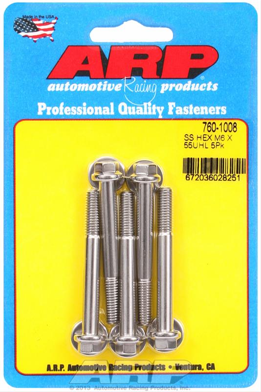 ARP M6 x 1.00 x 55 SS Hex Bolts (5/pkg)