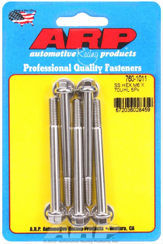 ARP M6 x 1.00 x 70 SS Hex Bolts (5/pkg)