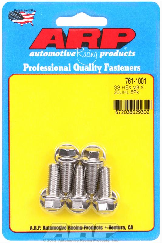 ARP M8 x 1.25 x 20 Hex SS Bolts (5/pkg)