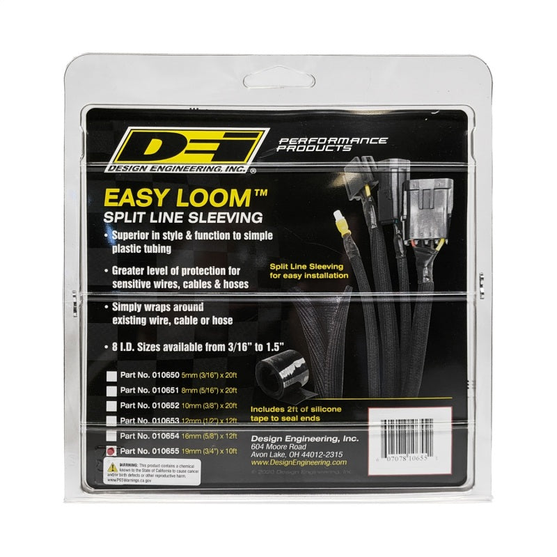 DEI Split Wire Sleeve Easy Loom 19mm-3/4in x 10 Black DEI