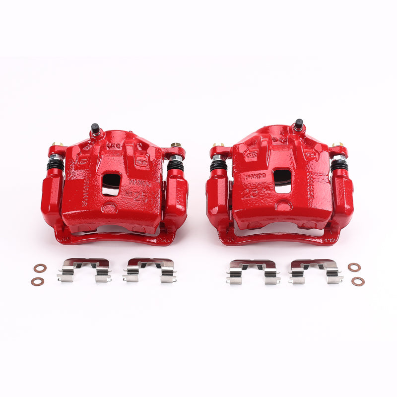 Power Stop 13-16 Hyundai Elantra Front Red Calipers w/Brackets - Pair PowerStop