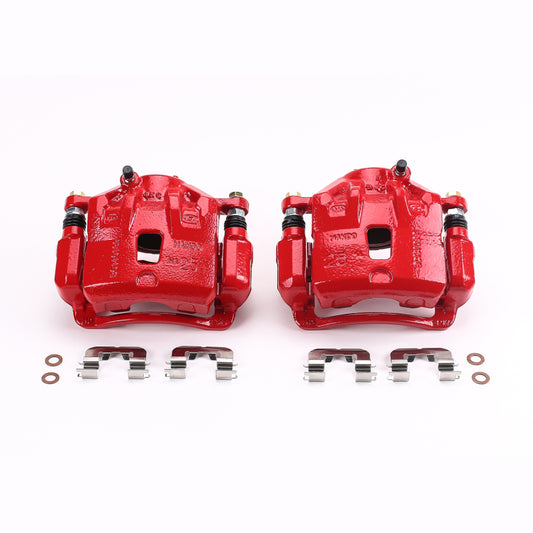 Power Stop 13-16 Hyundai Elantra Front Red Calipers w/Brackets - Pair PowerStop