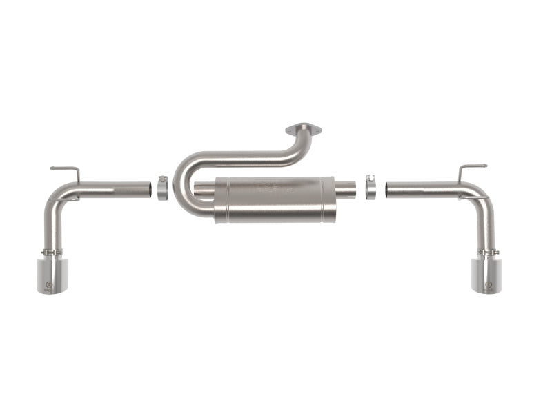 aFe Takeda 2-1/2 IN 304 Stainless Steel Axle-Back Exhaust System w/ Polished Tip - 49-37036-P