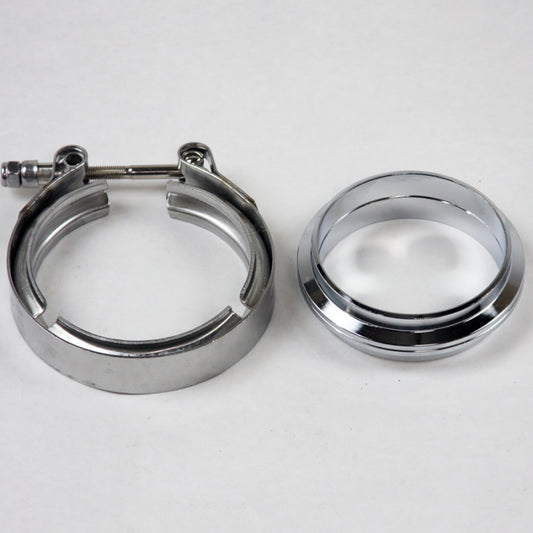 Granatelli 3.0" (76mm) V-Band, Flat Flanges with Clamp Included - Mild Steel - Part 308530-M