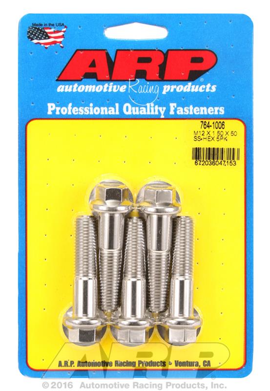 ARP M12 x 1.5 x 50 Hex SS Bolts (5/pkg)