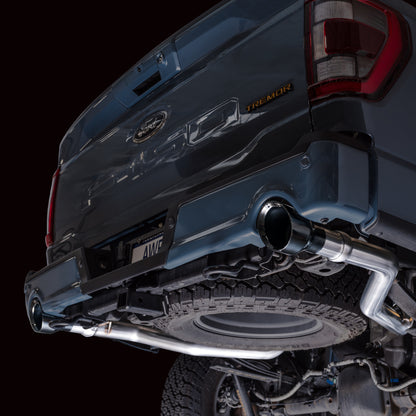 AWE Tuning 2021+ Ford F-150 Tremor (w/ Bumper Cutouts) 0FG Resonated Catback - Diamond Black Tips AWE Tuning