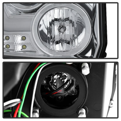 Spyder GMC Sierra 14-16 Projector Headlights Light Bar DRL Chrm PRO-YD-GS14V2-LBDRL-C SPYDER