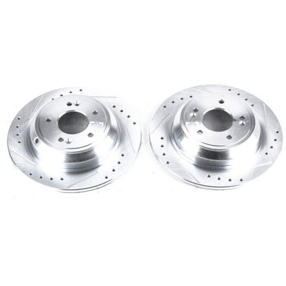 Power Stop 17-18 Genesis G80 Rear Evolution Drilled & Slotted Rotors - Pair PowerStop