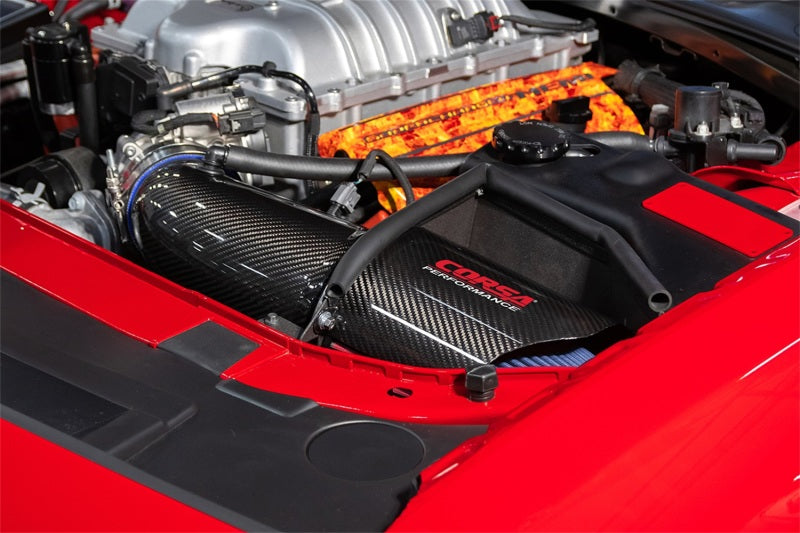 Corsa 19-21 Dodge Challenger SRT/Hellcat/Redeye/Demon Carbon Fiber Air Intake w/ DryTech 3D No Oil CORSA Performance