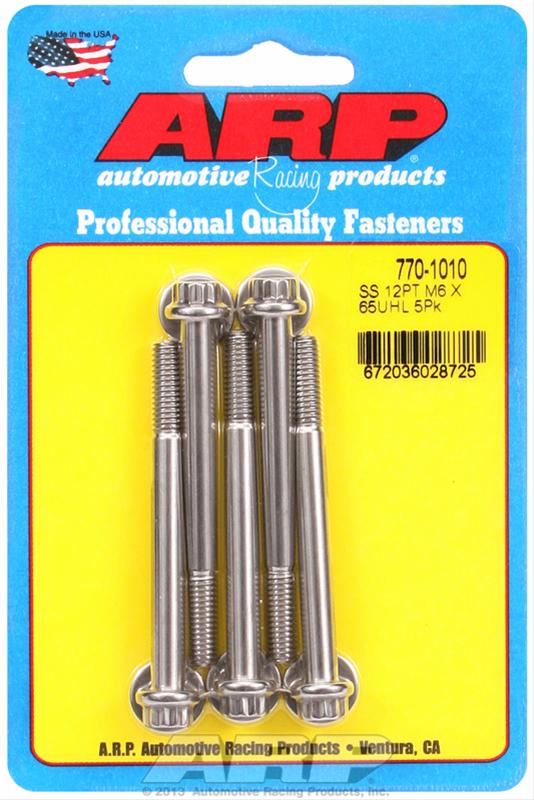 ARP M6 x 1.00 x 65 12pt SS bolts (5/pkg) - 770-1010