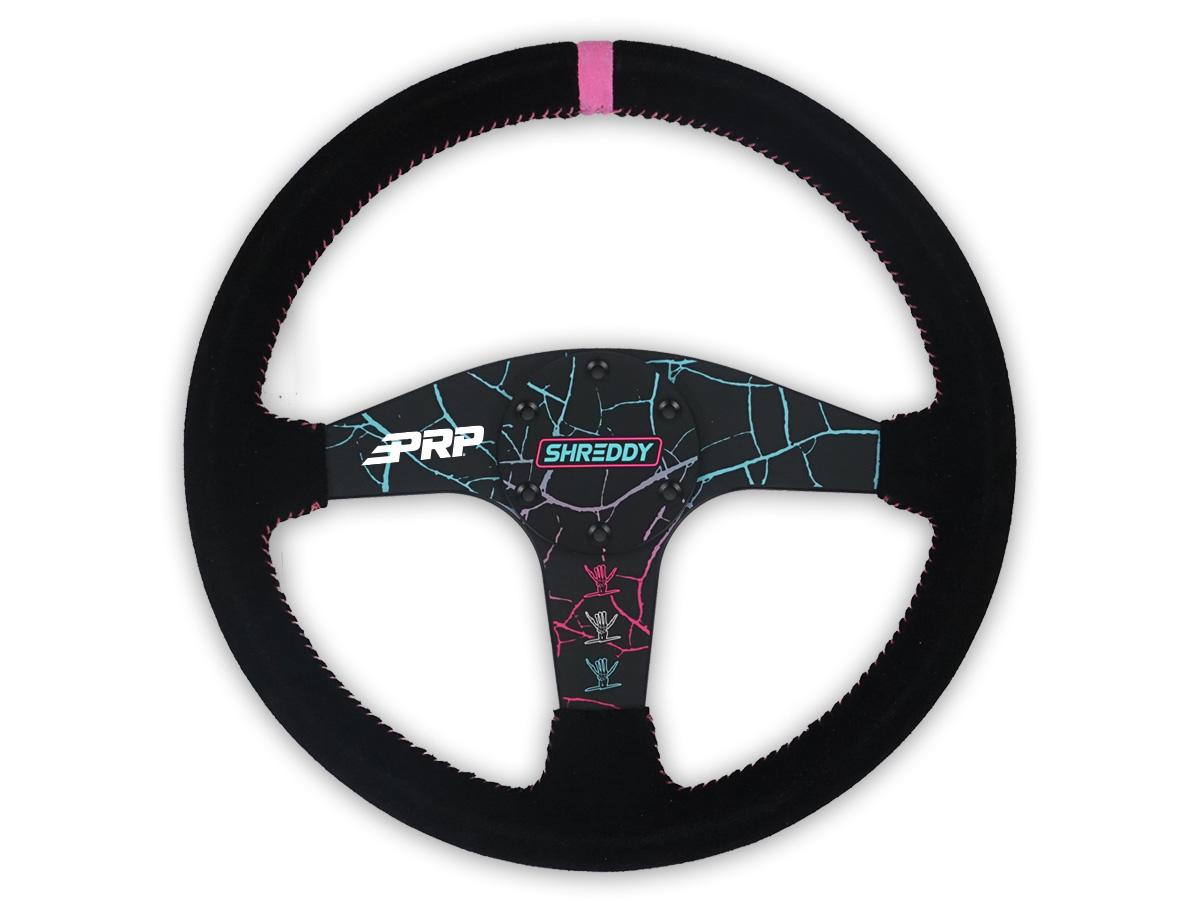 PRP Shreddy Flat Suede Steering Wheel - Cracked