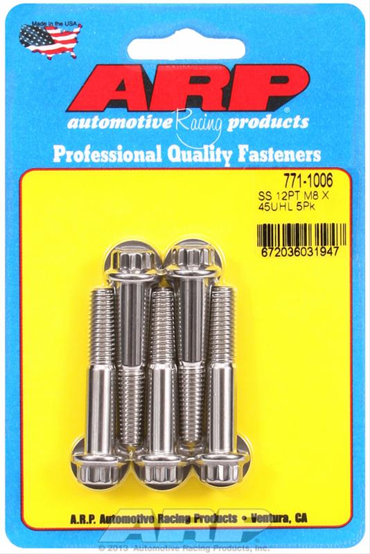 ARP M8 x 1.25 x 45 12pt Stainless Steel Bolts (Set of 5)